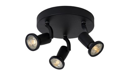 Lucide JASTER-LED - Deckenstrahler - Ø 20 cm - LED - GU10 - 3x5W 2700K - Schwarz