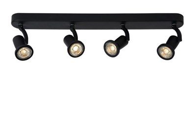 Lucide JASTER-LED - Ceiling spotlight - LED - GU10 - 4x5W 2700K - Black