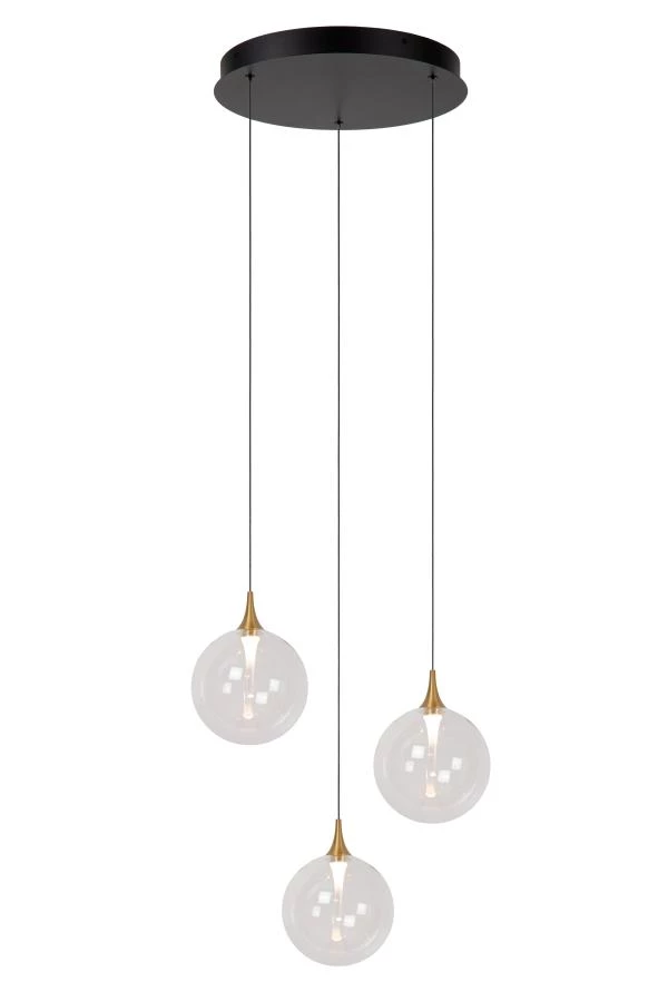 Lucide Premium GISELA - Pendant light - Ø 36 cm - LED Dim. - 3x4,3W 2700K - Transparant - turned on