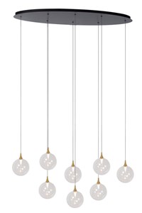 Lucide Premium GISELA - Pendant light - LED Dim. - 8x3,9W 2700K - Transparant turned on