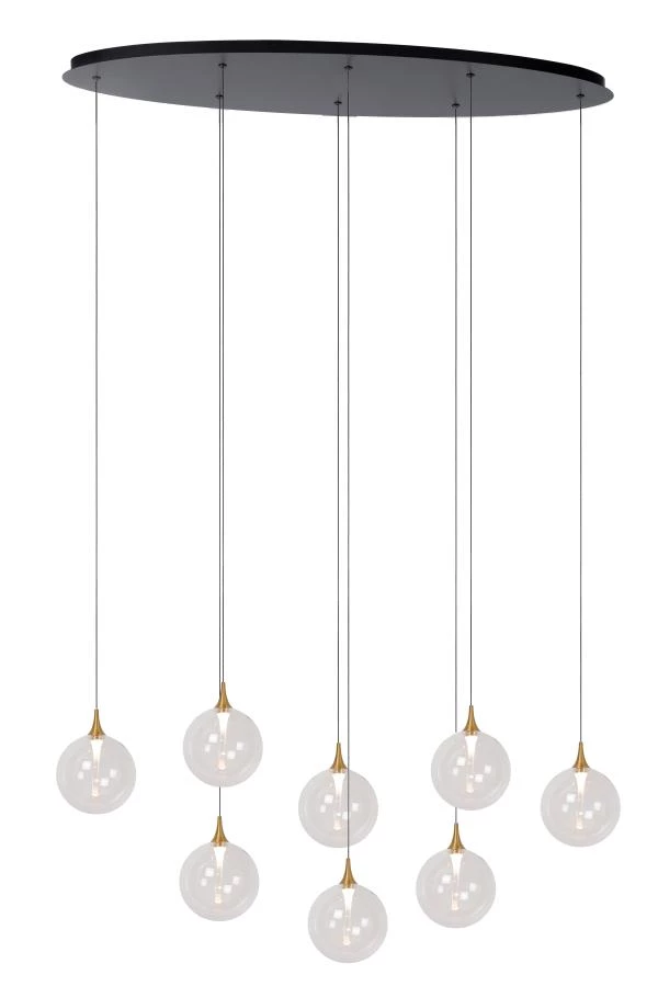 Lucide Premium GISELA - Pendant light - LED Dim. - 8x3,9W 2700K - Transparant - turned on