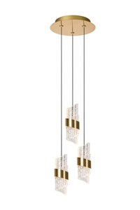 Lucide KLIGANDE - Lámpara colgante - Ø 25 cm - LED Regul. - 3x8W 2700K - Oro mate / Latón encendido 2