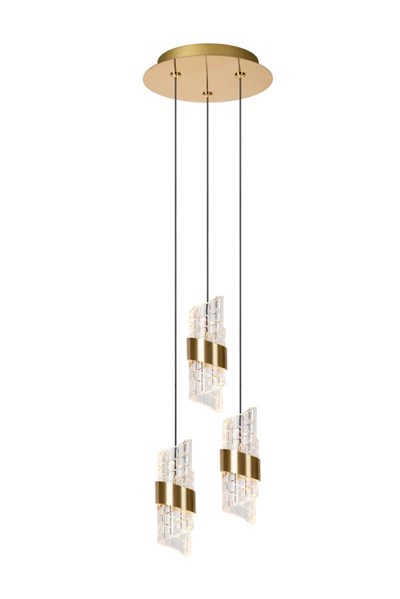 Lucide KLIGANDE - Pendelleuchten - Ø 25 cm - LED Dim. - 3x8W 2700K - Mattes Gold / Messing