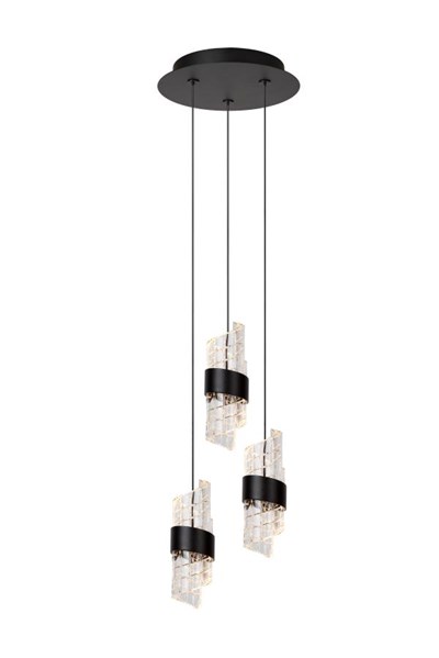 Lucide KLIGANDE - Suspension - Ø 25 cm - LED Dim. - 3x8W 2700K - Noir