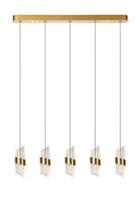 Lucide KLIGANDE - Pendant light - LED Dim. - 5x7,8W 2700K - Matt Gold / Brass turned on 2