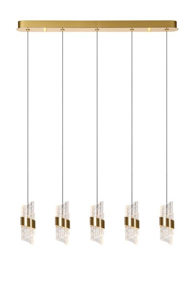 Lucide KLIGANDE - Pendant light - LED Dim. - 5x7,8W 2700K - Matt Gold / Brass