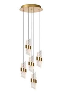 Lucide KLIGANDE - Hanglamp - Ø 30 cm - LED Dimb. - 5x8W 2700K - Mat Goud / Messing aangezet 2