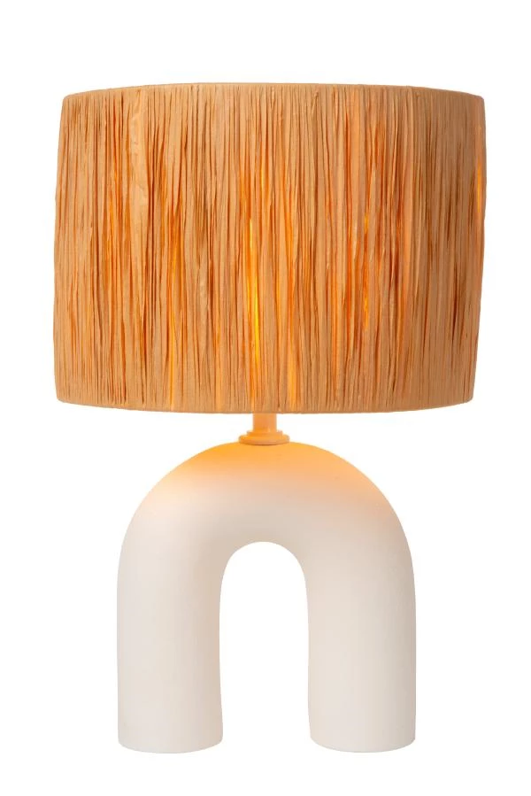 Lucide RONDA - Table lamp - 1xE27 - White - turned on 1