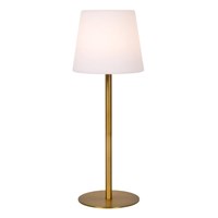 Lucide TYON - Rechargeable Table lamp Indoor/Outdoor - Battery pack - Ø 15 cm - LED Dim. - IP65 - Matt Gold / Brass turned on 2