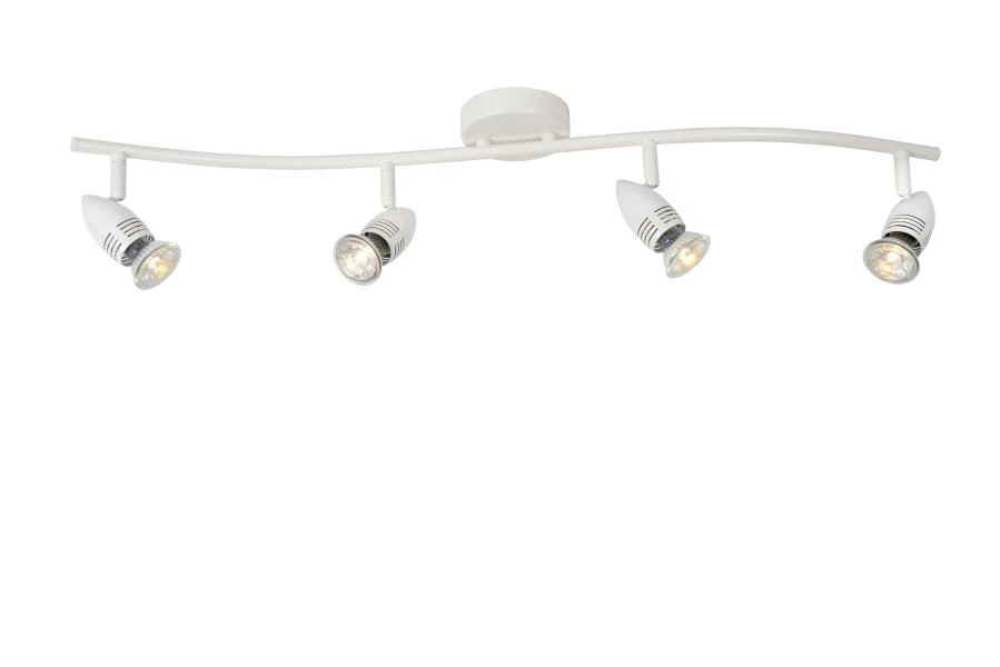 Lucide CARO-LED - Spot plafond - LED - GU10 - 4x5W 2700K - Blanc - allumé 1