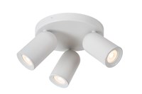 Lucide PUNCH - Spot plafond - Ø 21 cm - 3xGU10 - Blanc allumé 1