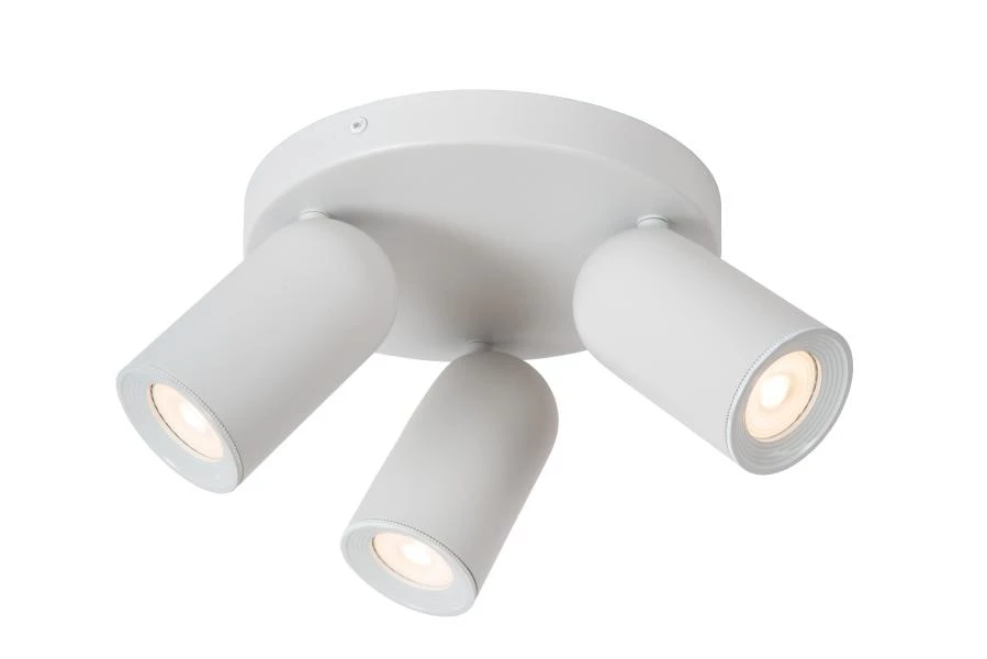 Lucide PUNCH - Spot plafond - Ø 21 cm - 3xGU10 - Blanc - allumé 1