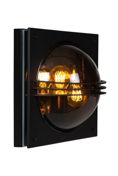 Lucide PRIVAS - Wandlamp Binnen/Buiten - 2xE27 - IP44 - Zwart