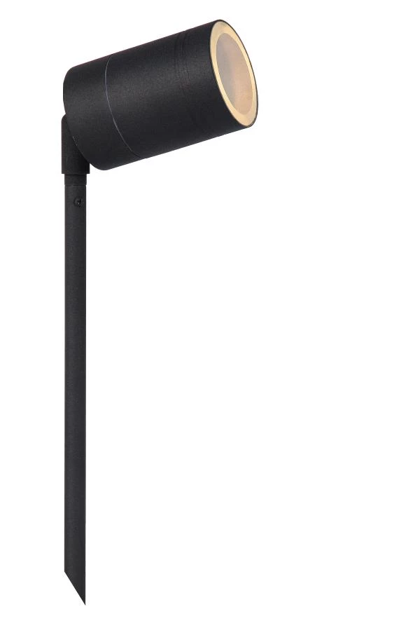 Lucide ARNE-LED - Garden spotlight - Ø 6,3 cm - LED - GU10 - 1x5W 2700K - IP44 - Black - turned on