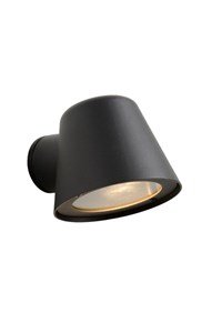 Lucide DINGO-LED - Applique murale Intérieur/Extérieur - LED Dim. - GU10 - 1x5W 3000K - IP44 - Anthracite allumé