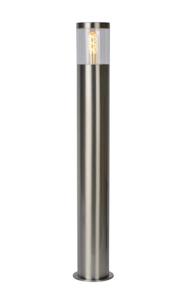 Lucide FEDOR - Bollard light - 1xE27 - IP44 - Satin Chrome