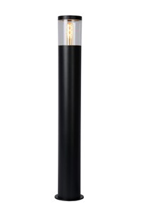 Lucide FEDOR - Bollard light - 1xE27 - IP44 - Black turned on