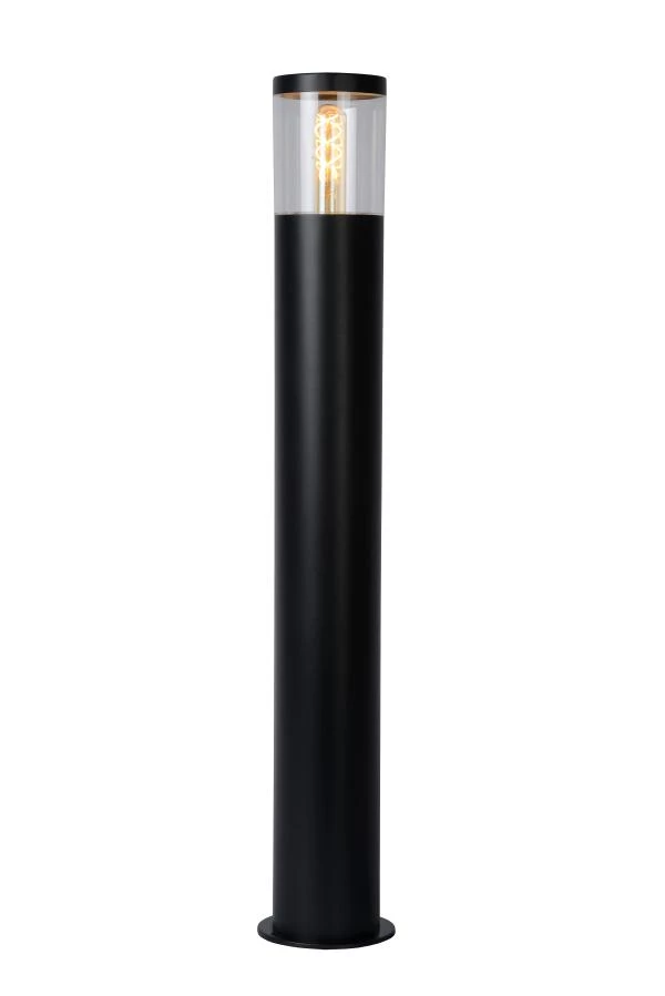 Lucide FEDOR - Bollard light - 1xE27 - IP44 - Black - turned on