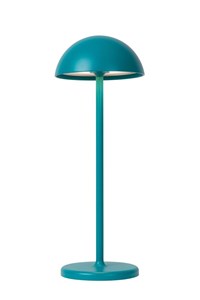 Lucide JOY - Lampe de table Rechargeable Intérieur/Extérieur - Batterie/Piles - Ø 12 cm - LED Dim. - 1x1,5W 3000K - IP54 - Turquoise allumé 7