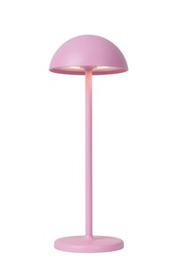 Lucide JOY - Lampe de table Rechargeable Intérieur/Extérieur - Batterie/Piles - Ø 12 cm - LED Dim. - 1x1,5W 3000K - IP54 - Rose allumé 6