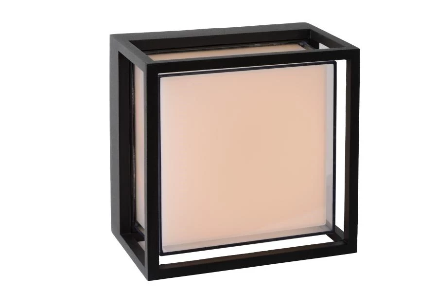 Lucide SINGA LED - Wall light Indoor/Outdoor - LED - 1x10W 3000K - IP54 - Black - turned on