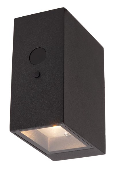 Lucide BOLTON - Applique murale- Énergie Solaire - LED Dim. - 1x1W 2850K/3150K - IP54 - Détecteur Jour/Nuit - Noir