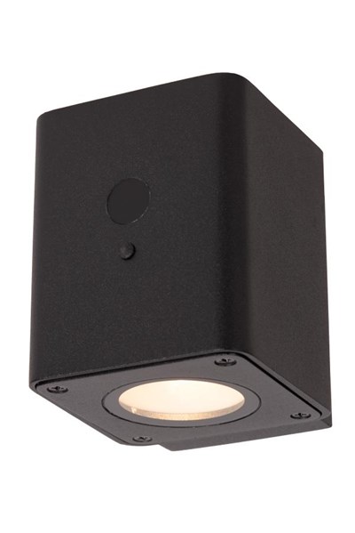 Lucide RAMIN - Applique murale- Énergie Solaire - LED Dim. - 1x1W 2850K/3150K - IP54 - Détecteur Jour/Nuit - Noir