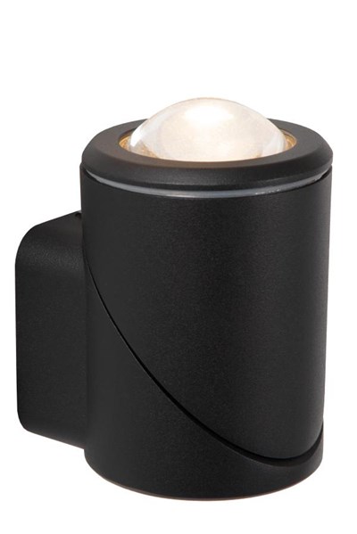 Lucide ERIN - Wandspot / Wandlamp Binnen/Buiten - LED - 1x5W 2700K - IP65 - Zwart