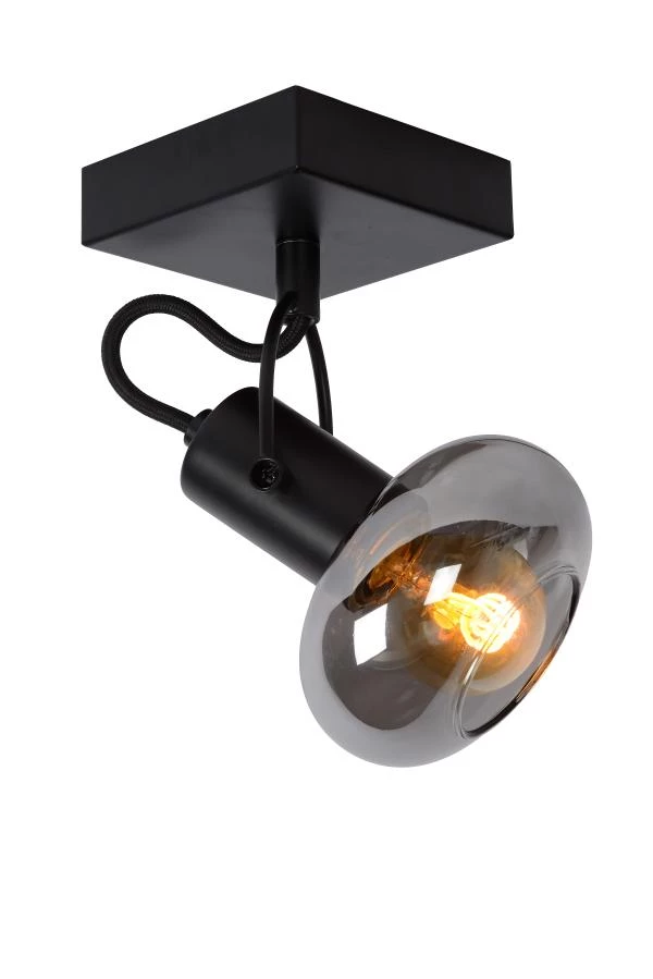 Lucide MADEE - Ceiling spotlight - 1xE14 - Black - turned on