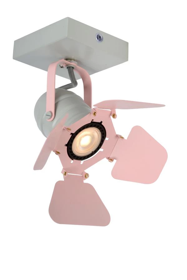 Lucide PICTO - Spot plafond Chambres d'enfant - 1xGU10 - Rose - allumé 6