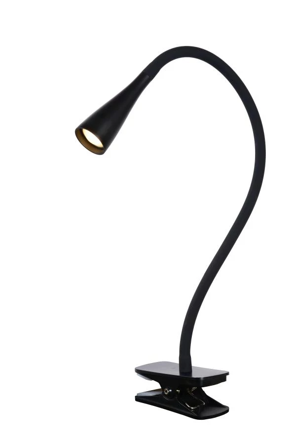 Lucide ZOZY - Clamp lamp- LED 3 StepDim - 1x4W 3000K - Black - turned on