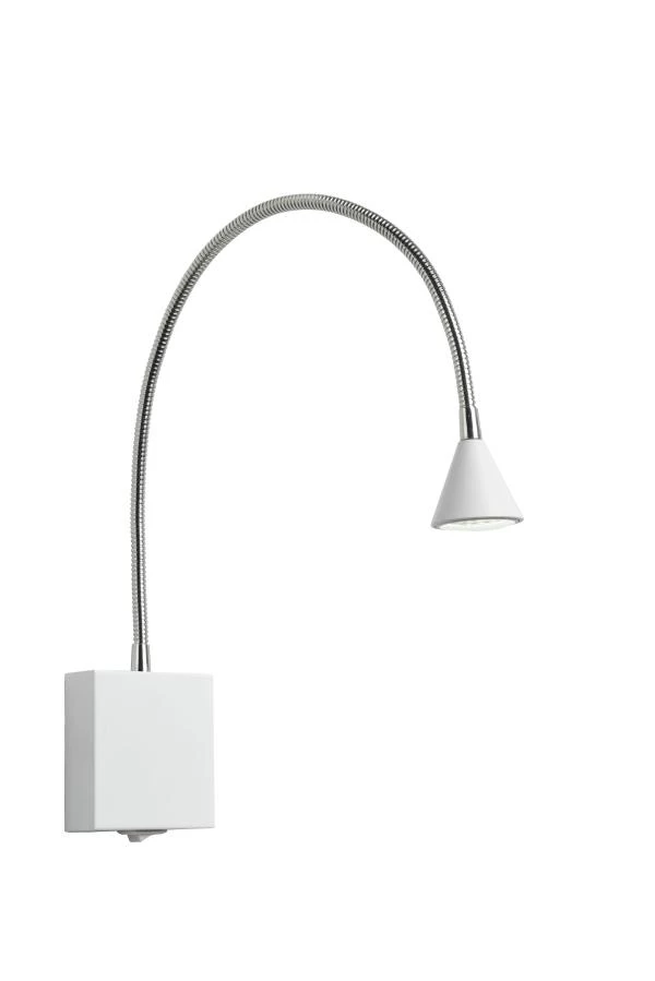 Lucide BUDDY - Bedlamp / Wandlamp - LED - 1x4W 4000K - Wit - aangezet 1