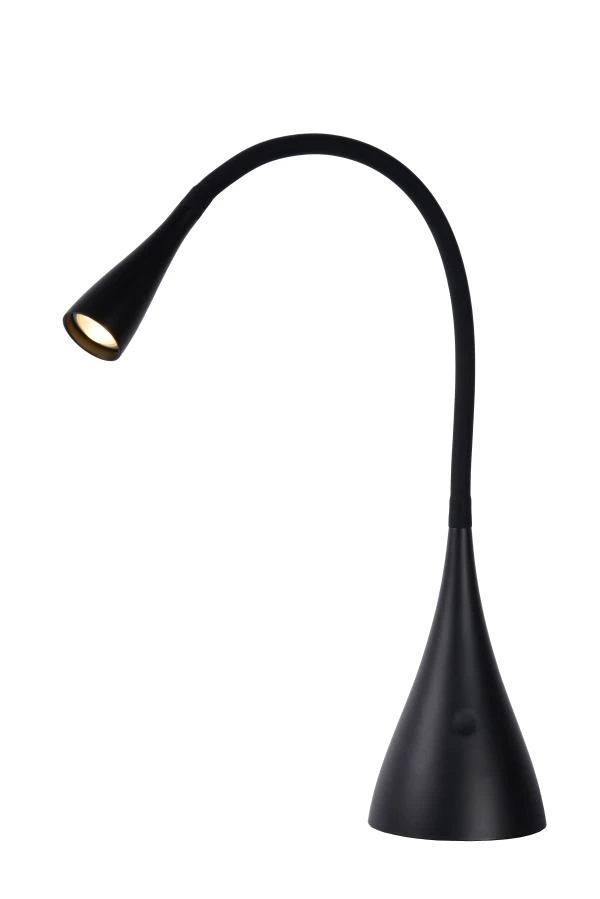 Lucide ZOZY - Lampe de bureau - LED 3 StepDim - 1x4W 3000K - Noir - allumé