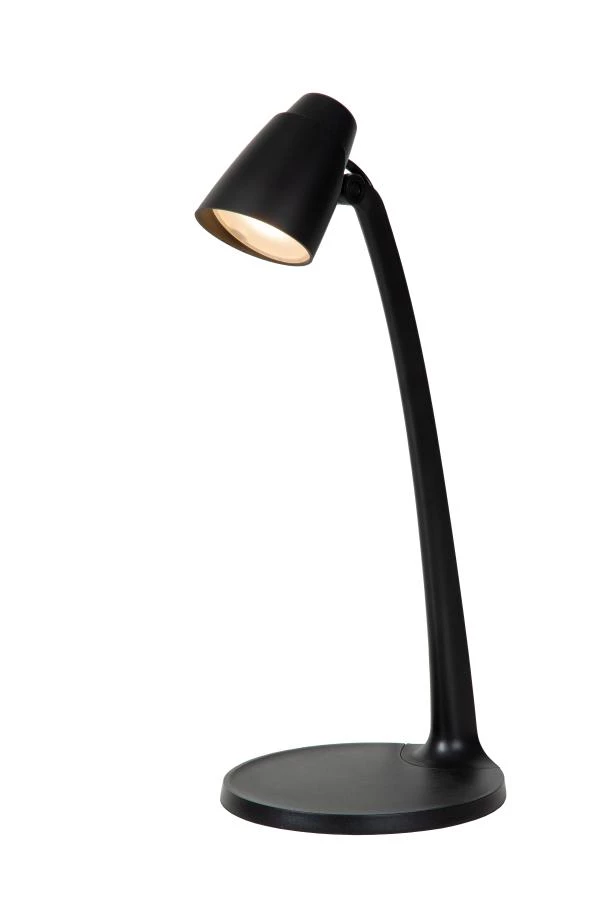 Lucide LUDO - Lampe de bureau - LED - 1x4,5W 3000K - Noir - allumé