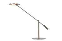 Lucide ANSELMO - Desk lamp - LED Dim. - 1x9W 3000K - Satin Chrome turned on 2