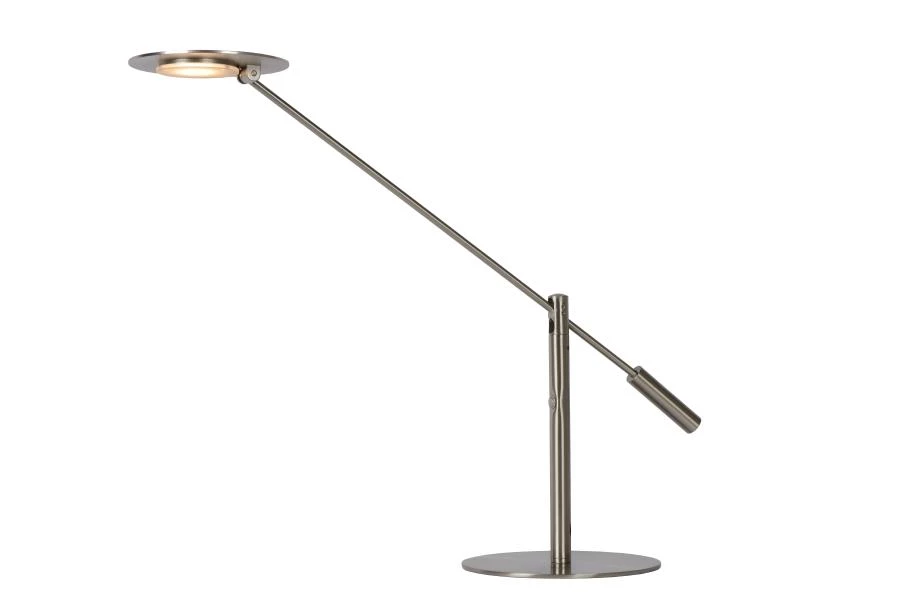 Lucide ANSELMO - Desk lamp - LED Dim. - 1x9W 3000K - Satin Chrome - turned on 2