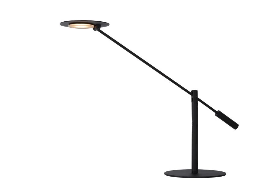 Lucide ANSELMO - Desk lamp - Ø 18 cm - LED Dim. - 1x9W 3000K - Black - turned on