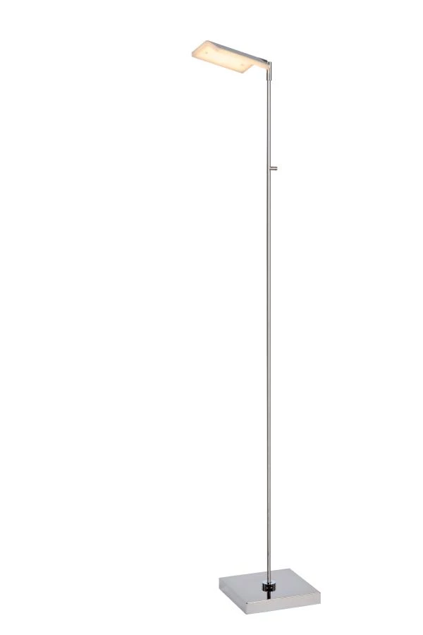 Lucide AARON - Floor reading lamp - LED Dim. - CCT - 1x12W 2700K/4000K - Chrome - turned on 1