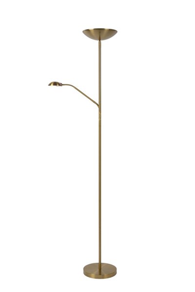 Lucide ZENITH - Floor reading lamp - LED Dim. - 3000K - Matt Gold / Brass