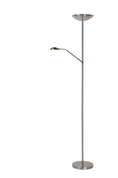 Lucide ZENITH - Floor reading lamp - LED Dim. - 3000K - Satin Chrome