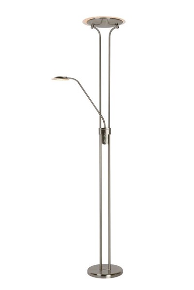 Lucide CHAMPION-LED - Floor reading lamp - Ø 30 cm - LED Dim. - 3000K - Satin Chrome