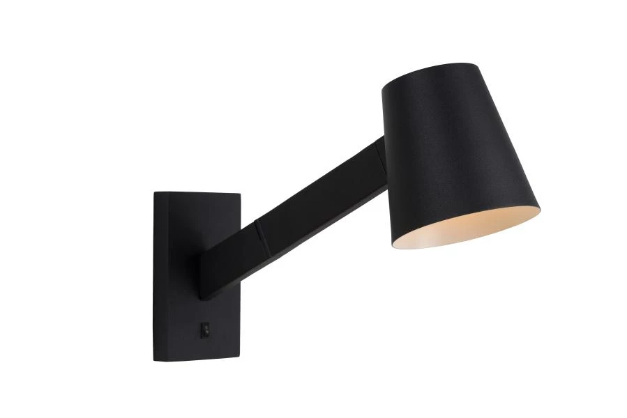 Lucide MIZUKO - Wall light - 1xE14 - Black - turned on