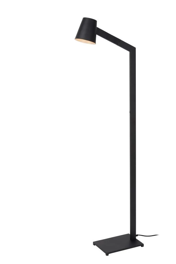 Lucide MIZUKO - Floor reading lamp - Ø 13 cm - 1xE14 - Black - turned on