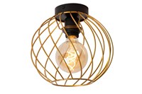 Lucide DANZA - Flush ceiling light - Ø 25 cm - 1xE27 - Matt Gold / Brass turned on 2