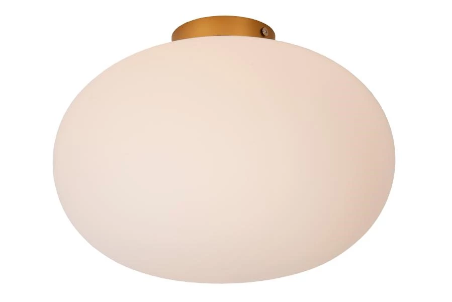 Lucide ELYSEE - Flush ceiling light - Ø 38 cm - 1xE27 - Opal - turned on 1