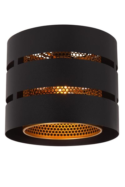 Lucide ROSAS - Flush ceiling light - Ø 26 cm - 1xE27 - Black