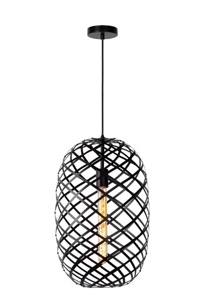 Lucide WOLFRAM - Hanglamp - Ø 32 cm - 1xE27 - Zwart