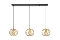 Lucide DANZA - Pendant light - 3xE27 - Matt Gold / Brass turned on 2