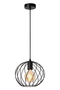 Lucide DANZA - Suspension - Ø 25 cm - 1xE27 - Noir allumé