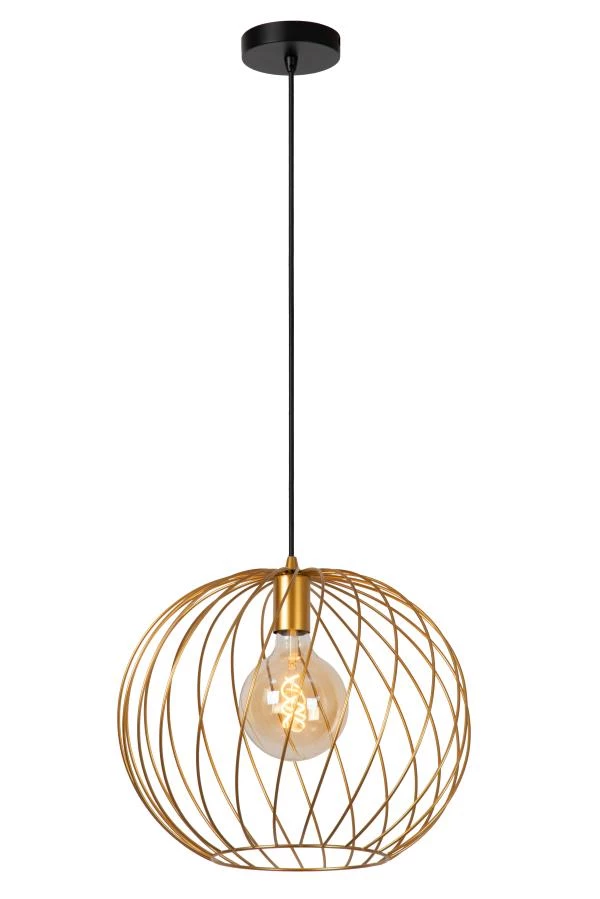 Lucide DANZA - Pendant light - Ø 40 cm - 1xE27 - Matt Gold / Brass - turned on 2